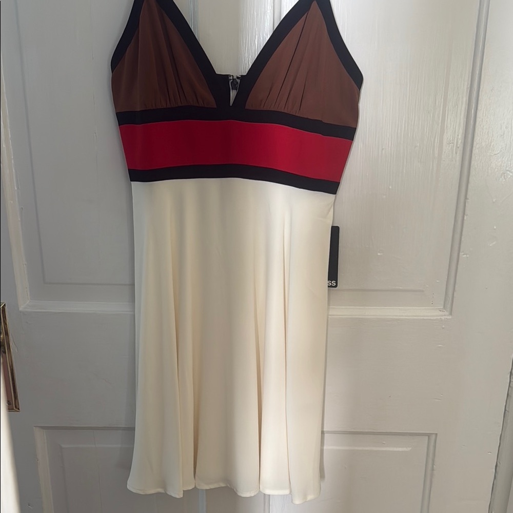 Express Brown and Red Mini Dress
